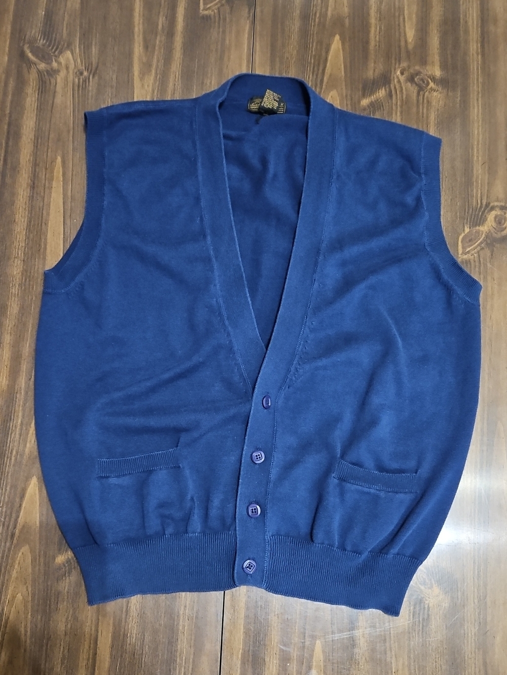 Vintage Eddie Bauer Navy Blue Button-Front Sweater Vest Grandpacore XL